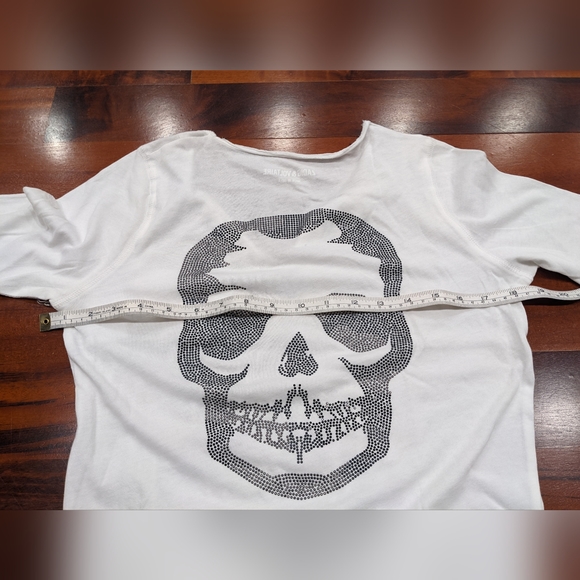 Zadig & Voltaire Tunisien Beaded Long Sleeve Skull Tee Size X Small Nwt ❤ - Picture 4 of 9
